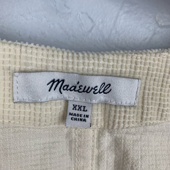 Madewell Cropped Top Womens 2XL Cream Relaxed V-Neck Long Sleeve Pullover - Picture 5 of 10